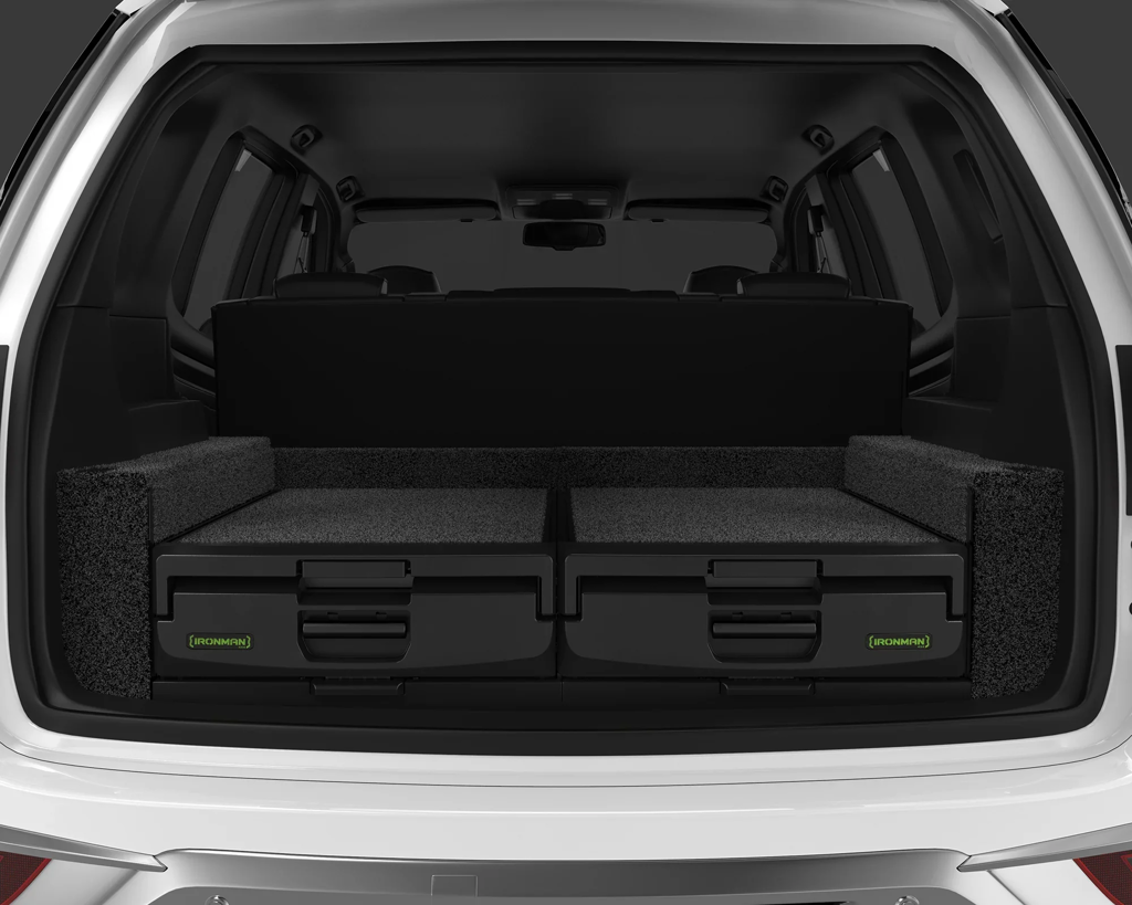 Kit de deux tiroirs mi-hauteur IRONMAN 4x4 pour pickup, structure robuste en métal, adapté au rangement sécurisé.
