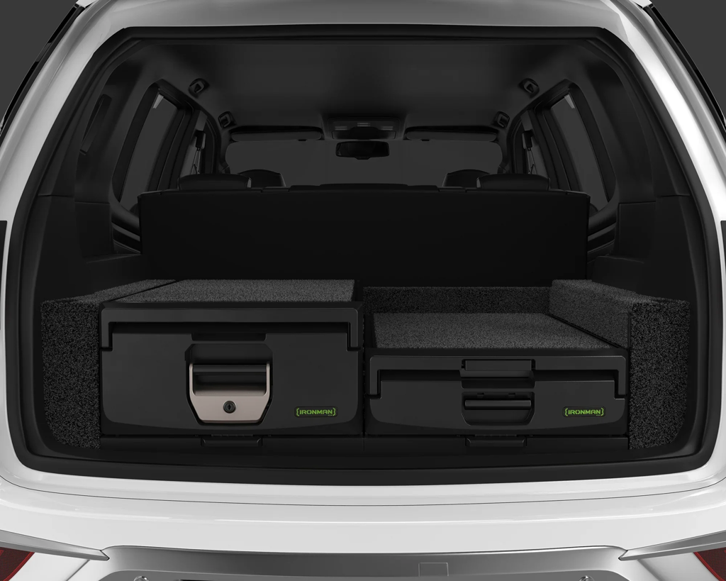 Kit de 2 tiroirs standard et mi-hauteur IRONMAN 4x4 pour rangement robuste dans véhicule tout-terrain.