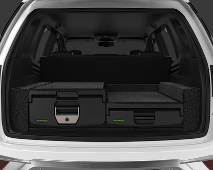 Kit de 2 tiroirs standards et mi-hauteur IRONMAN 4x4 pour coffre de véhicule tout-terrain, montage solide et pratique.