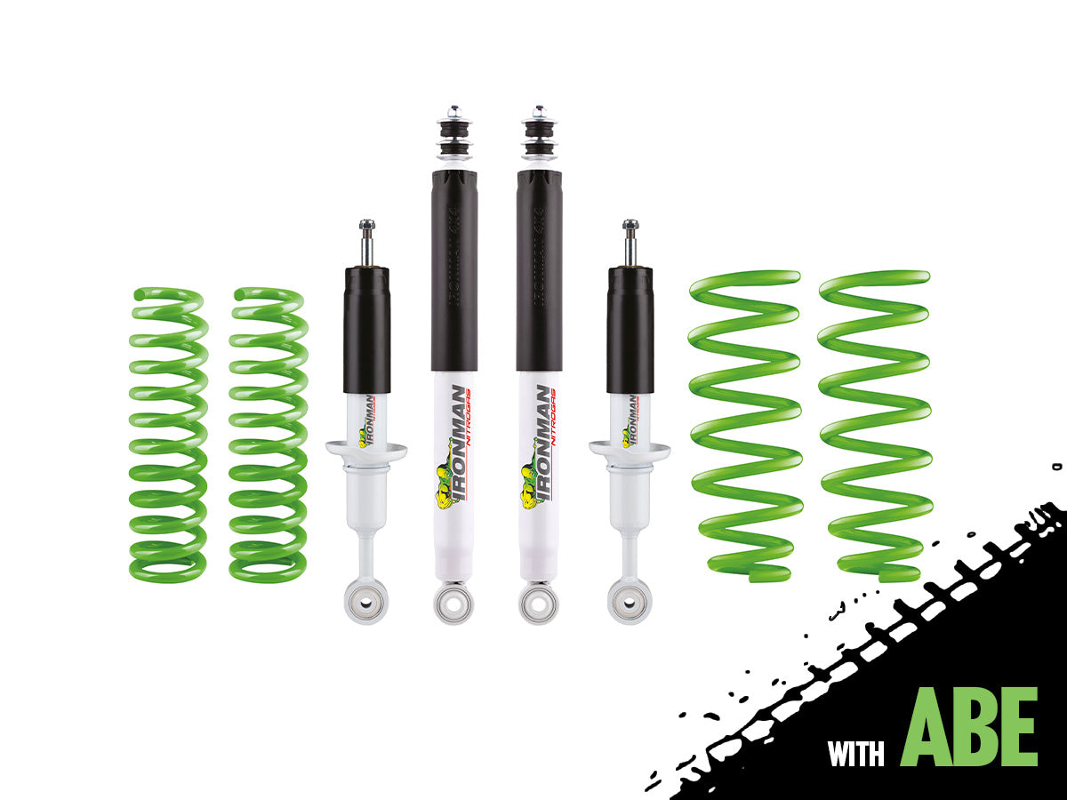 Kit de suspension Ironman 4x4 pour Jimny 2018+ avec amortisseurs Nitro Gas, amélioration de la performance tout-terrain.