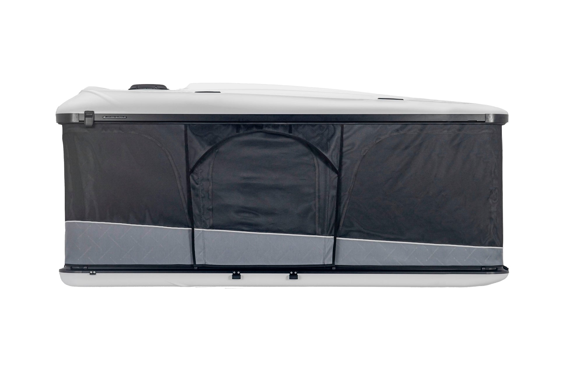 Tente de toit James Baroud Odyssey L, modèle haut de gamme, offrant un confort à 360° pour camping en plein air.