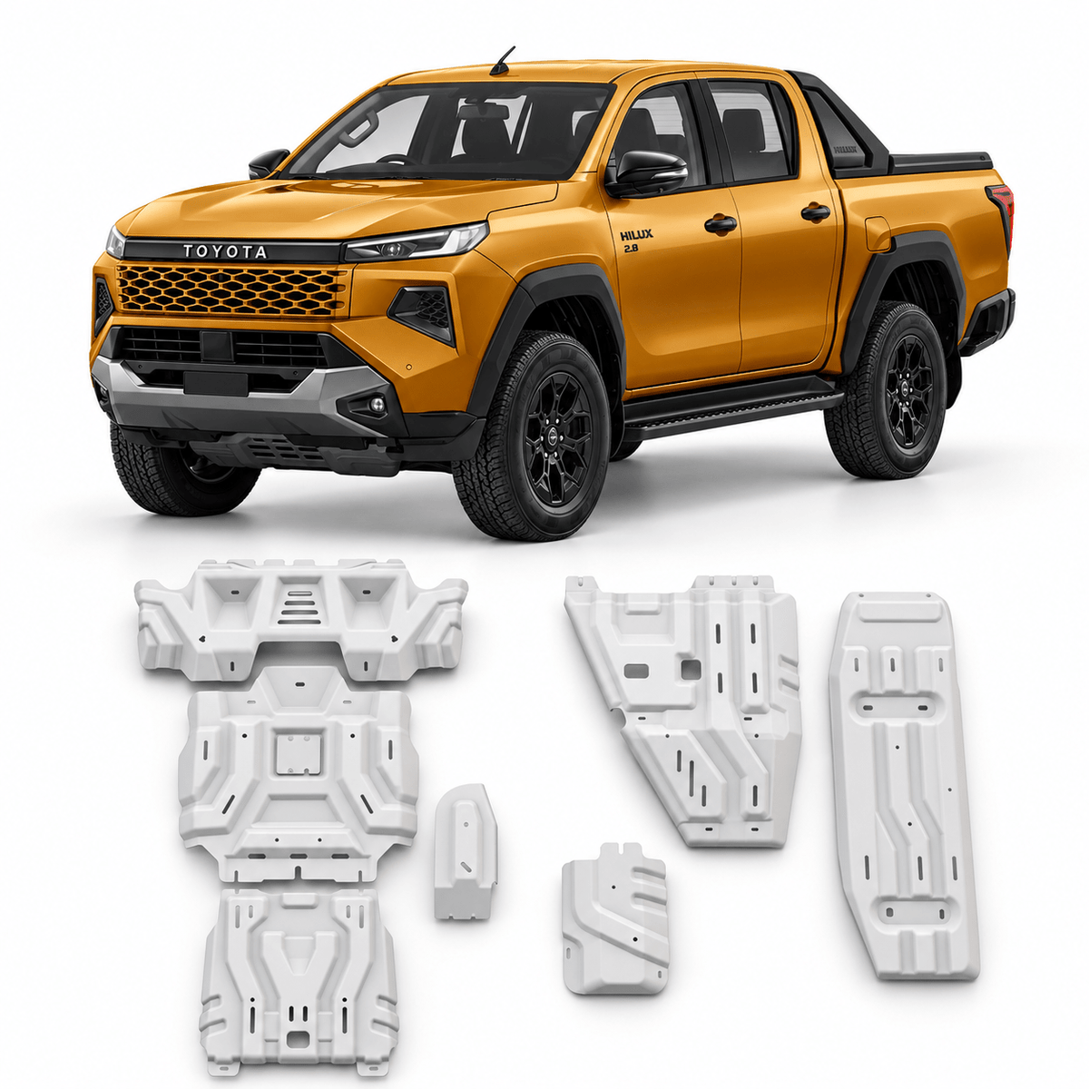 Kit 5 blindages aluminium 4 mm Toyota Hilux Travo 2026+ – RIVAL4X4 - Toyota Hilux 2026+