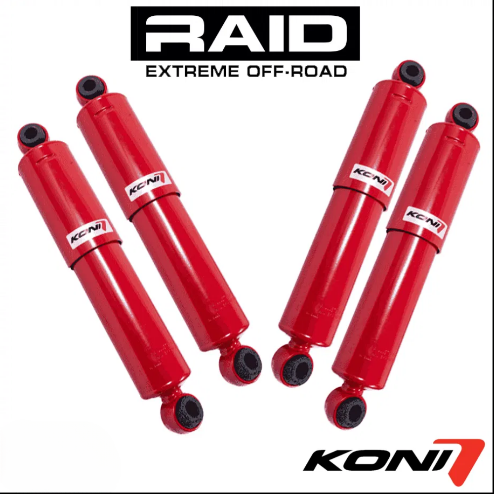 Amortisseur KONI Heavy Track RAID pour suspension INEOS Grenadier, rehausse 0-50mm, pièce de rechange robuste et performante.