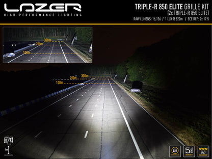 Kit de calandre Lazer Triple-R 850 LED pour Ford Ranger Raptor 2023+, éclairage LED robuste et performant de LAZER LAMPS.