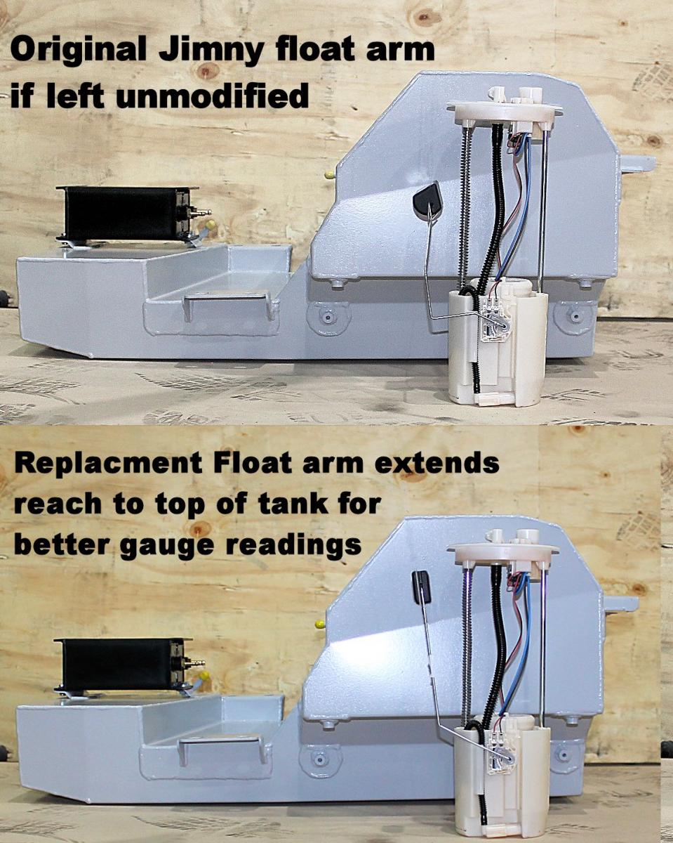 Réservoir de remplacement 80L LONGRANGER pour Suzuki Jimny 2023+ XL 5 portes, vue du réservoir en position.