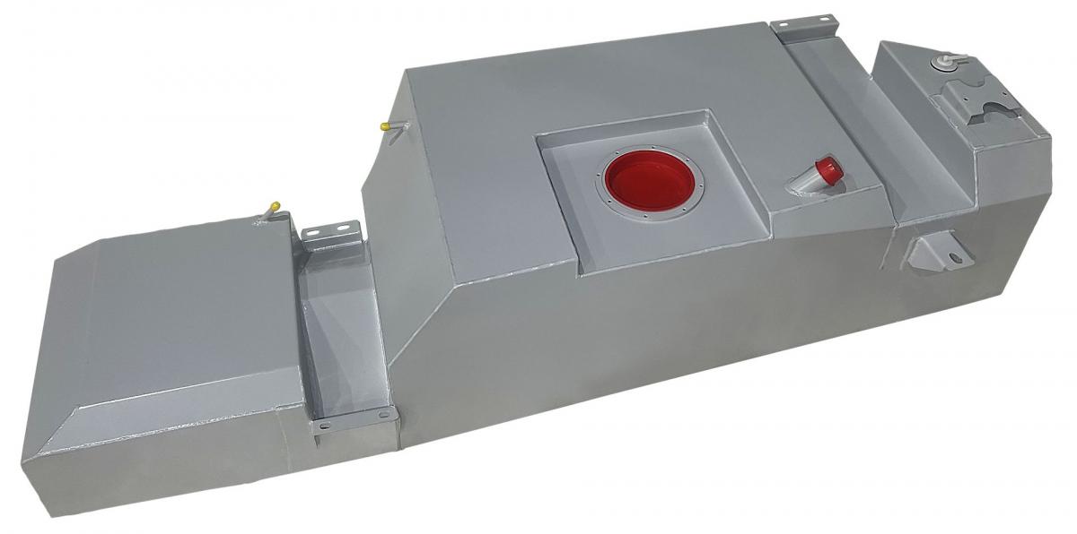 Réservoir de remplacement LONGRANGER pour VW Amarok 2023+, vue du reservoir avec connection et indicateurs visibles.