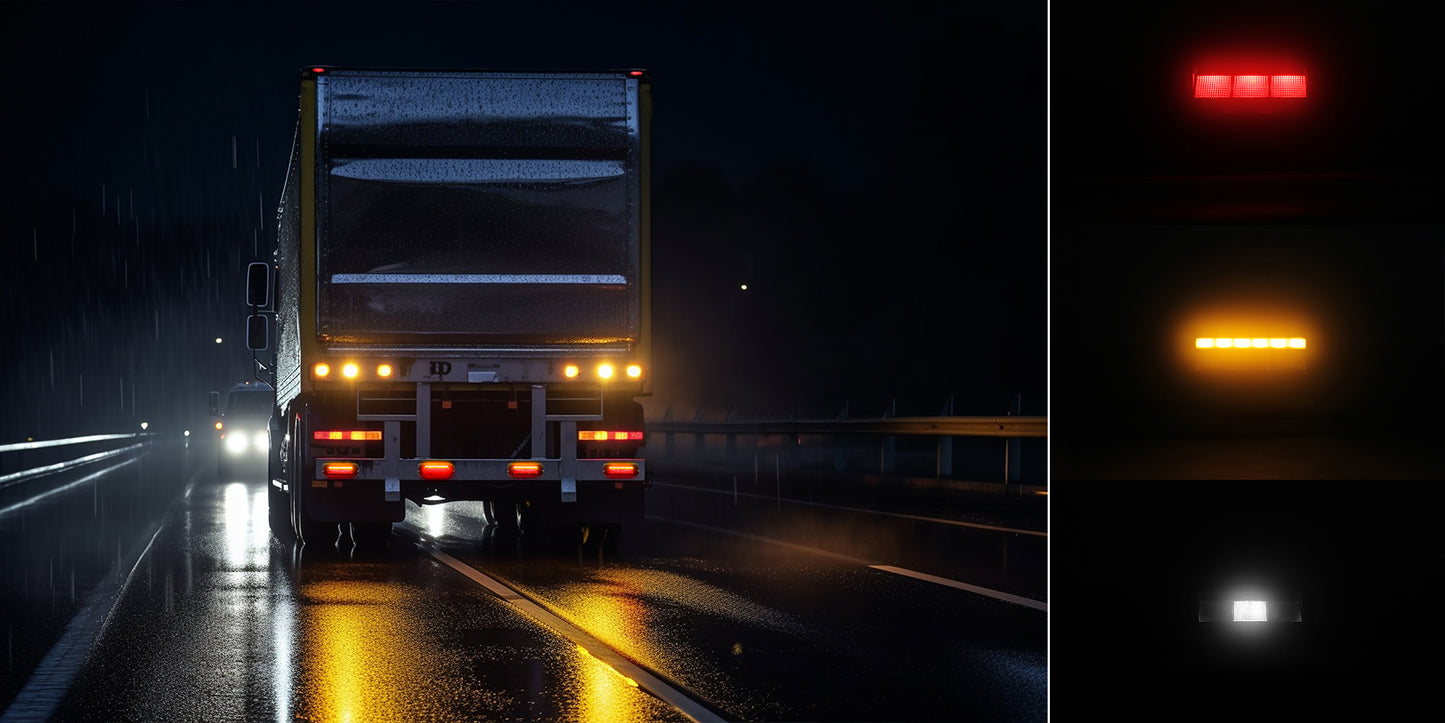Feu LED de signalisation arrière étanche LUMIDRIVE ADVERTISOR intégré, éclairage LED pour véhicule ou équipement.