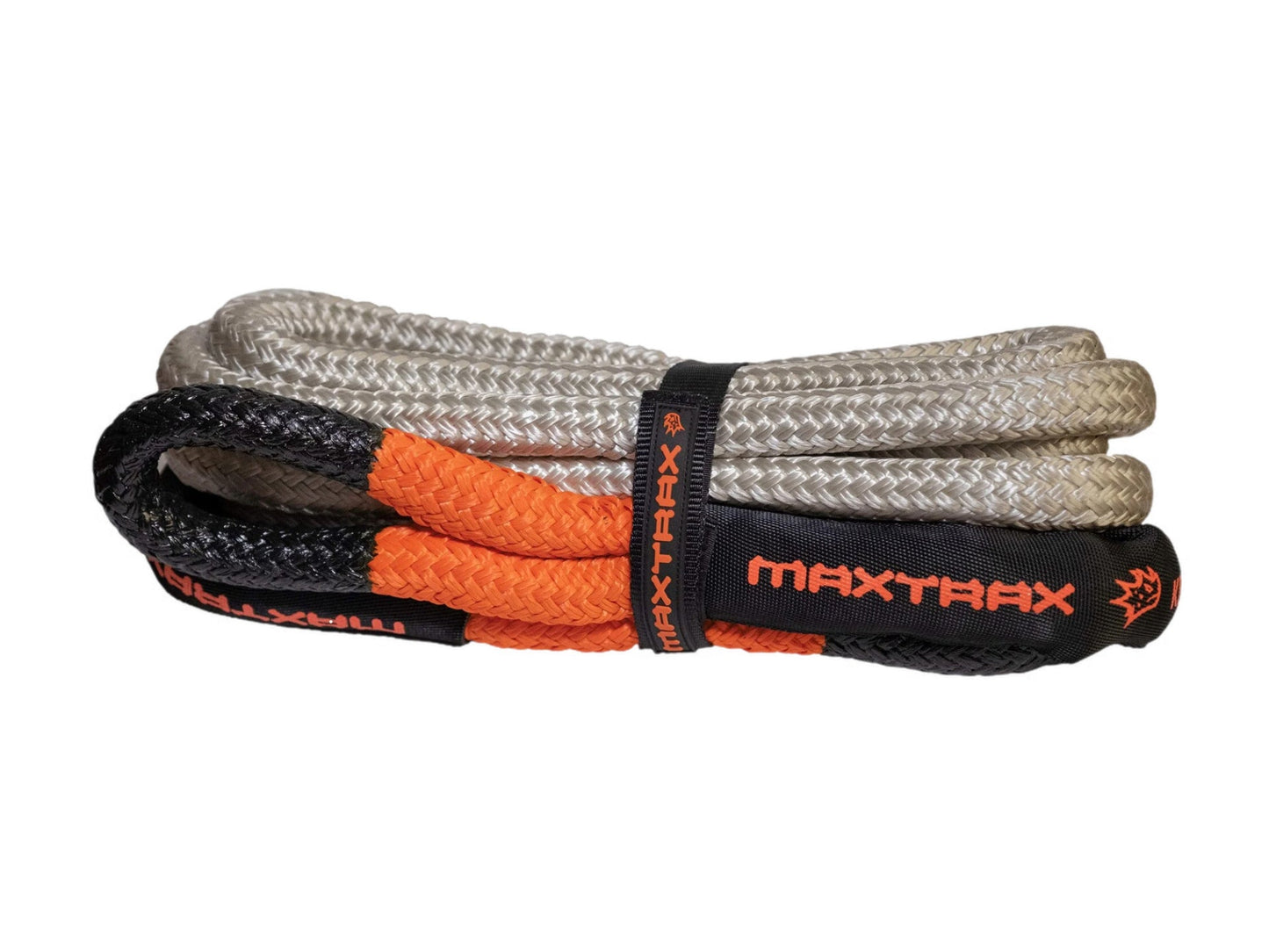 Sangle de traction extensible Maxtrax Kinetic Rope 12T pour récupération et remorquage de véhicules tout-terrain.