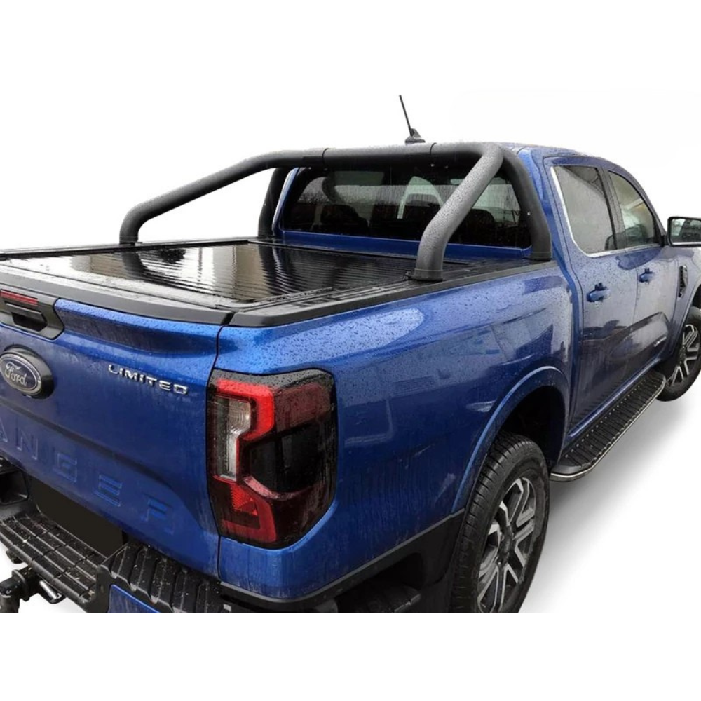Barre de rouleau pour rideau de benne Mountain Top sur Ranger et Amarok 2023+ par Misutonida4x4, couvre benne robuste.