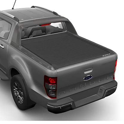 Rideau de benne manuel Mountain Top EVOm pour Ford Ranger/Raptor 2011-2022, couvre-benne robuste et facile à manipuler.
