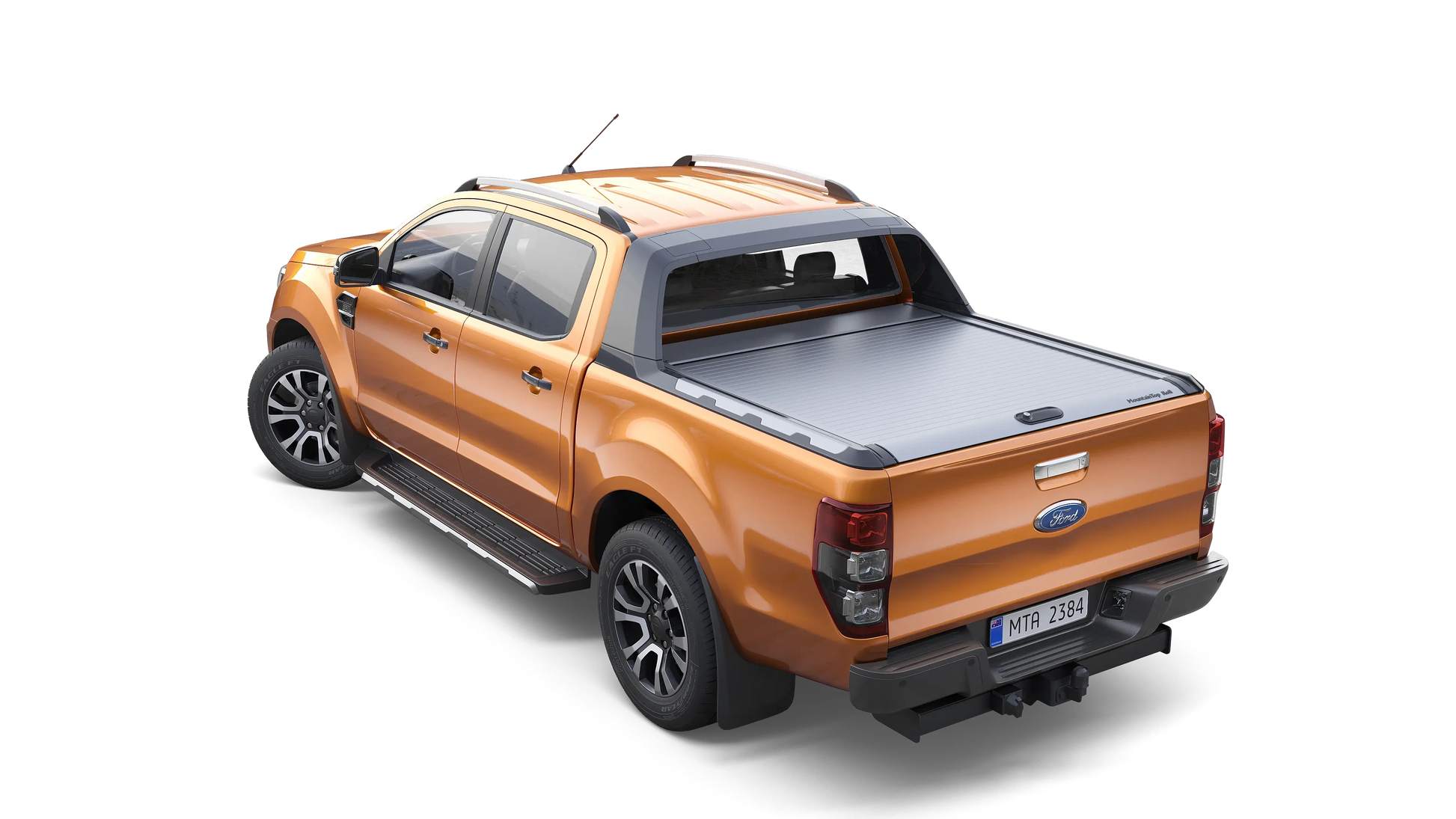 Couvre-benne MountainTop pour Ford Ranger Wildtrak 2012-2022, rideau de benne robuste et résistant, installé sur un camion pick-up.
