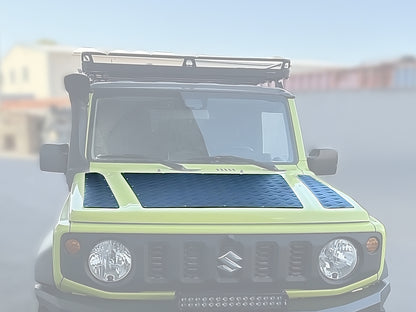 Capot en aluminium strié de 2mm pour Suzuki Jimny 2018+ N4-Offroad, accessoire robuste pour protection du véhicule.