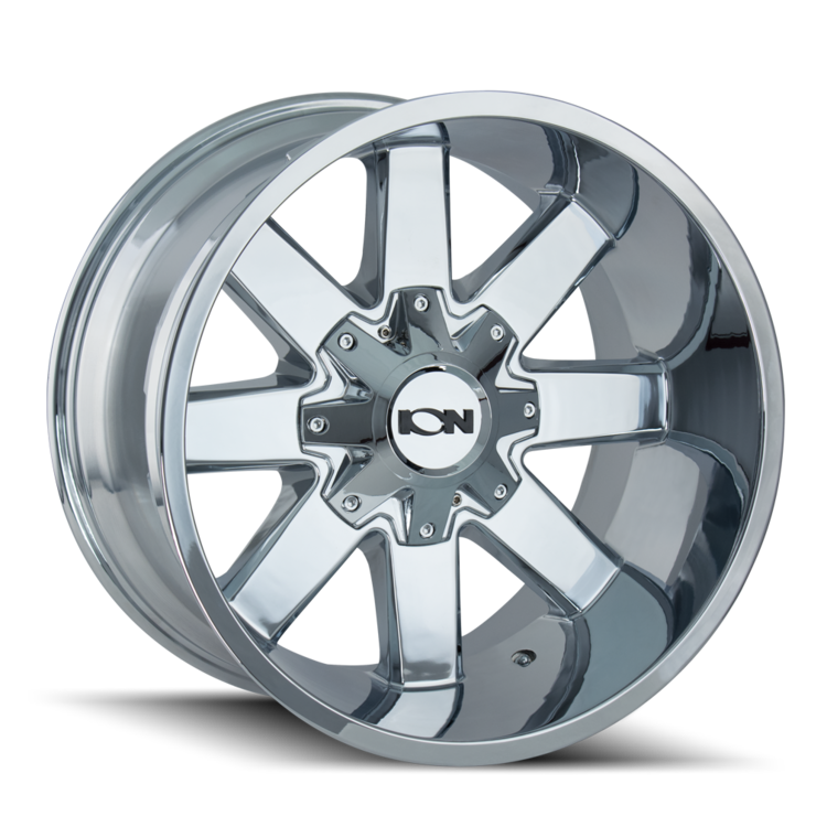 Jante OC WHEELS MAYHEM ION 141 Chrome 9x17 pouces, 6x135/139.7 mm, ET18, CB106.1, design moderne pour véhicule.