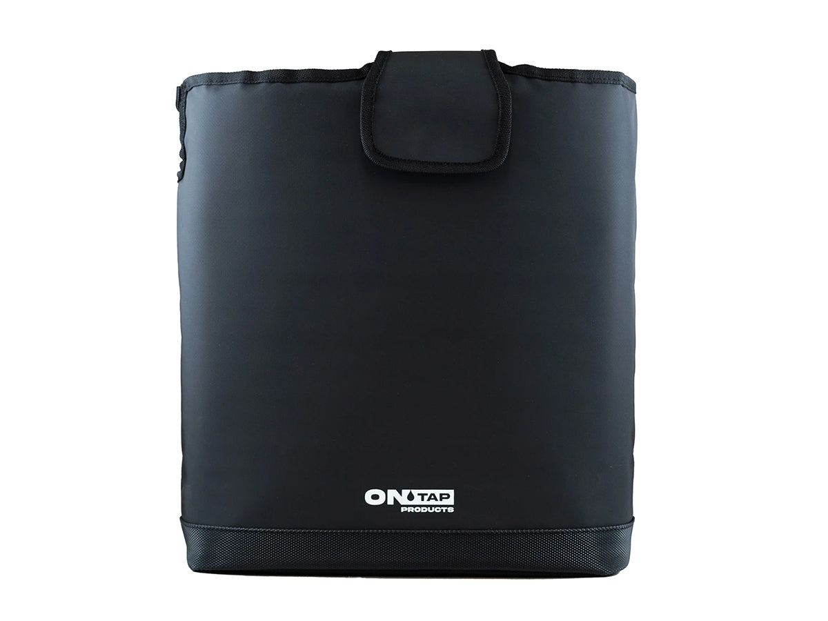 Housse isotherme multicouche ONTAP pour douche portable, couvrant un jerrycan pour maintien de la température.
