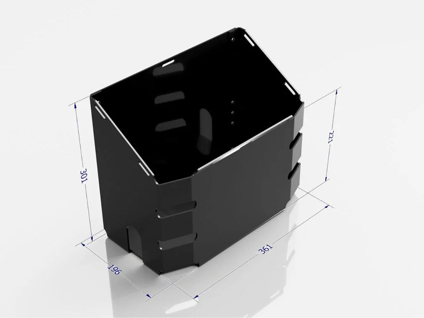 Support pour jerrican 22L ONTAP noir avec fixation robuste pour véhicule 4x4, conçu pour un transport sécurisé.