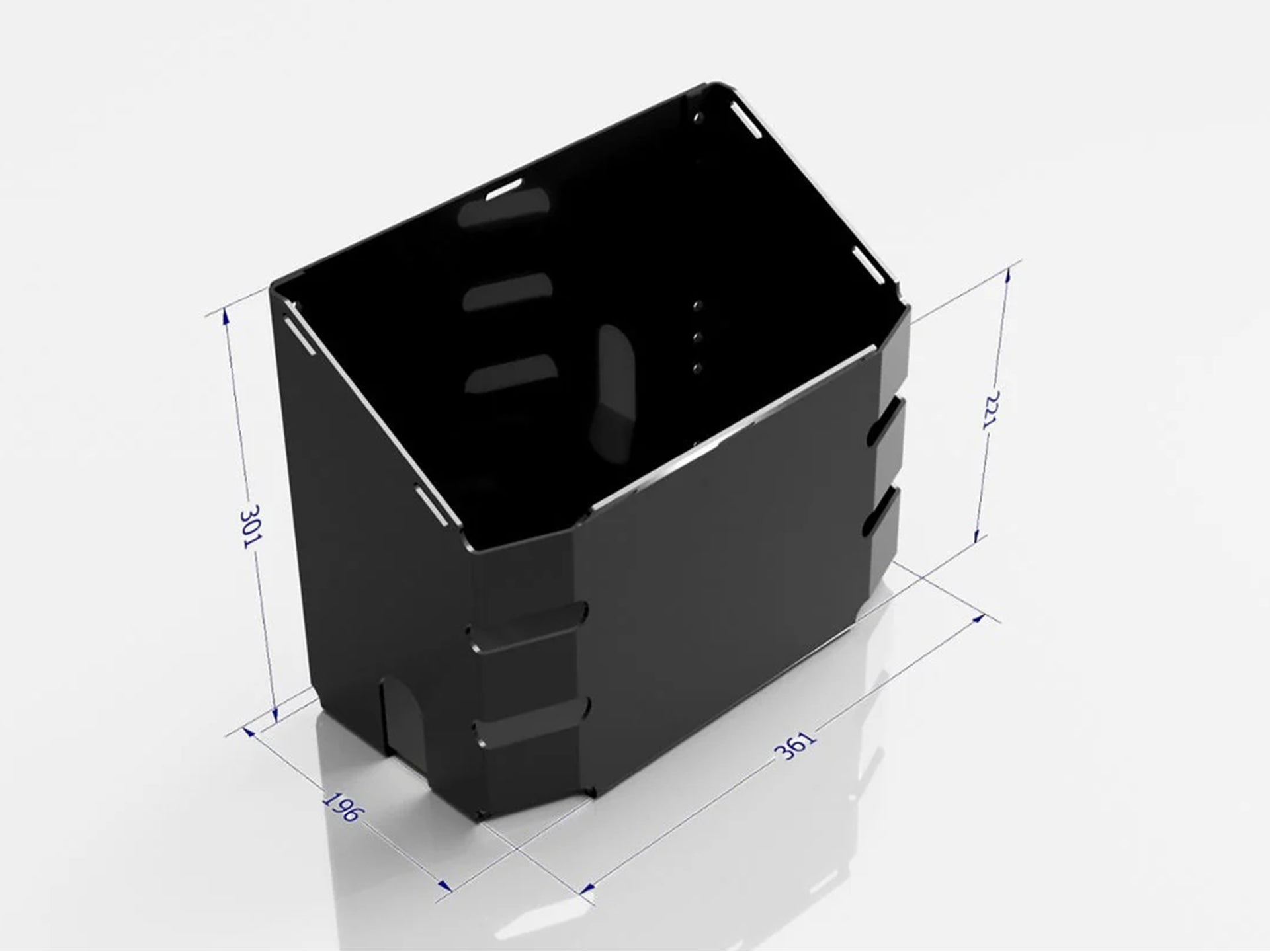 Support pour jerrican 22L ONTAP noir avec fixation robuste pour véhicule 4x4, conçu pour un transport sécurisé.