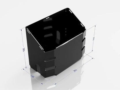 Support pour jerrican 22L ONTAP noir avec fixation robuste pour véhicule 4x4, conçu pour un transport sécurisé.