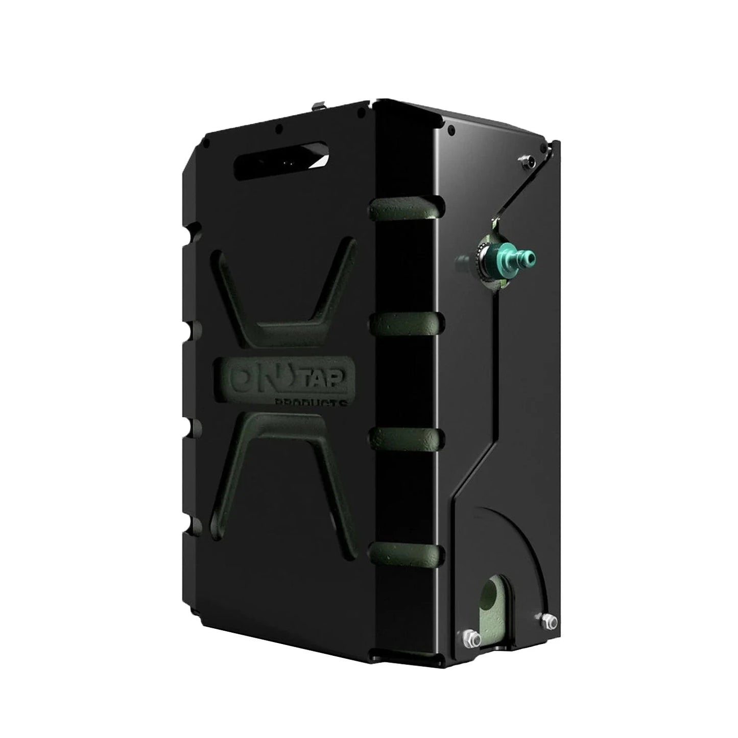 Support pour jerricane de 22L noir verrouillable de la marque ONTAP, en plastique robuste, pour stockage sécurisé.