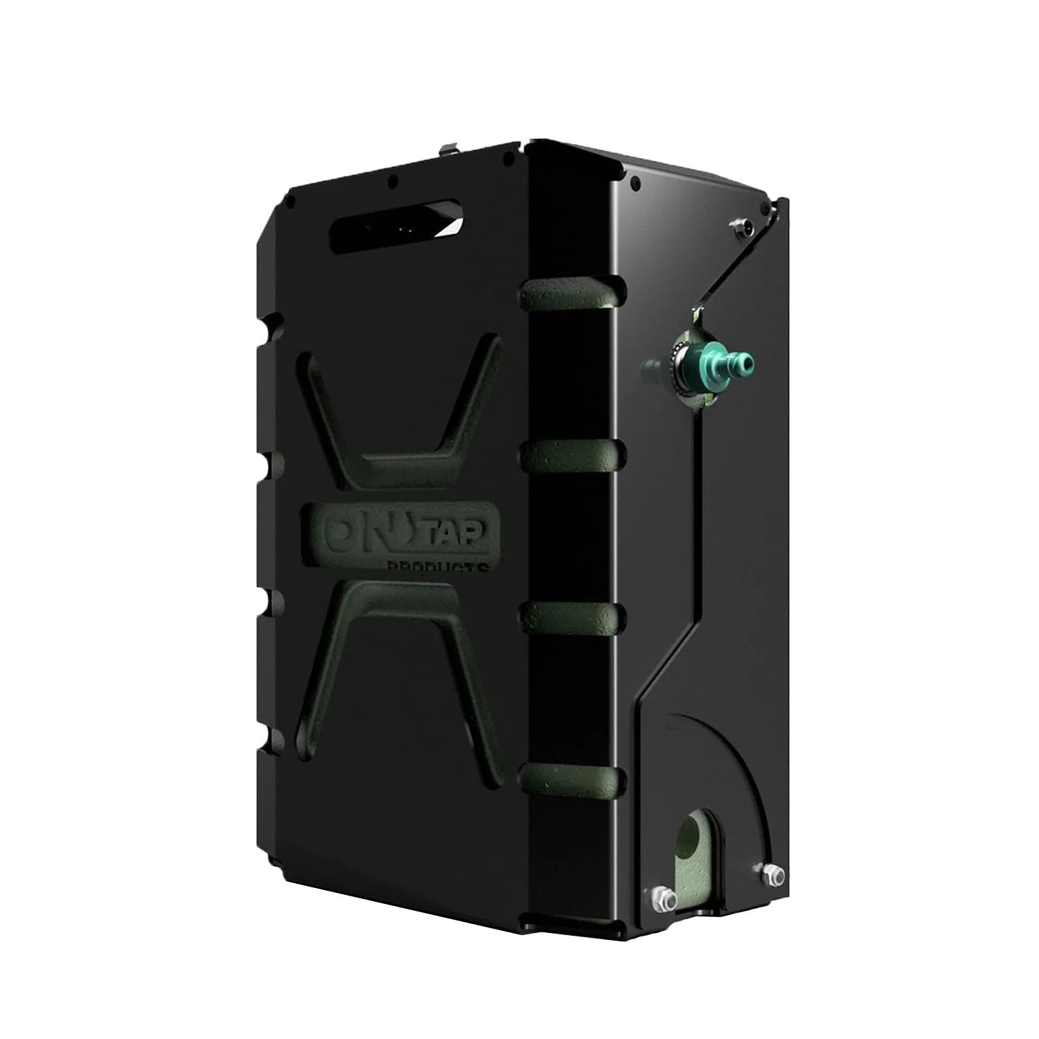 Support pour jerricane de 22L noir verrouillable de la marque ONTAP, en plastique robuste, pour stockage sécurisé.