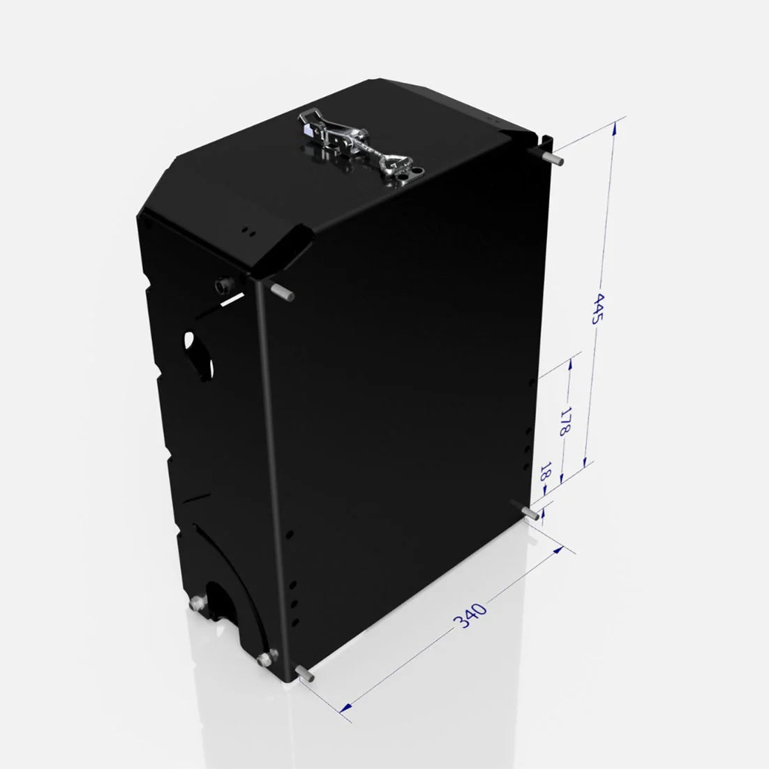 Support de jerrican ONTAP 22L verrouillable noir, résistant et pratique pour le stockage sécurisé de liquide.