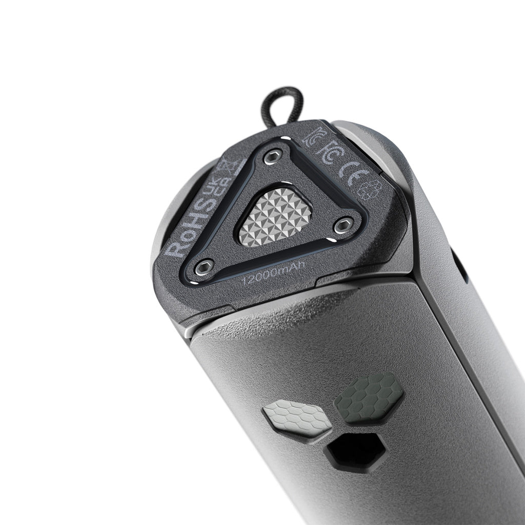 Lampe télescopique LED extérieure OuTask vert armée, éclairage LED rotatif à 720° pour activités en plein air.