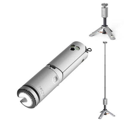 Lampe télescopique LED outdoor vert armée de la marque OuTask, éclairage portable avec rotation à 720 degrés.