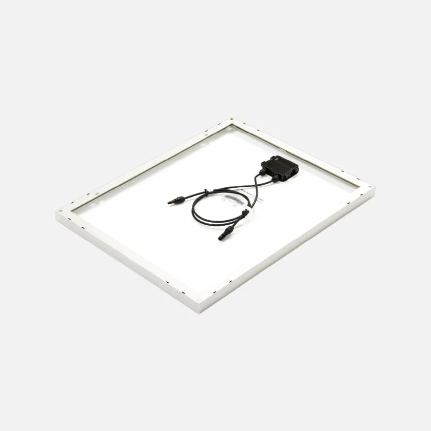 Panneau solaire monocristallin REDARC 80W pour 4x4 et camping, panneau solaire compact avec câbles et connecteurs visibles.
