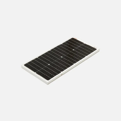Panneau solaire monocristallin REDARC 60W pour 4x4, montrant le panneau solaire compact avec cadre en aluminium et cellules solaires.