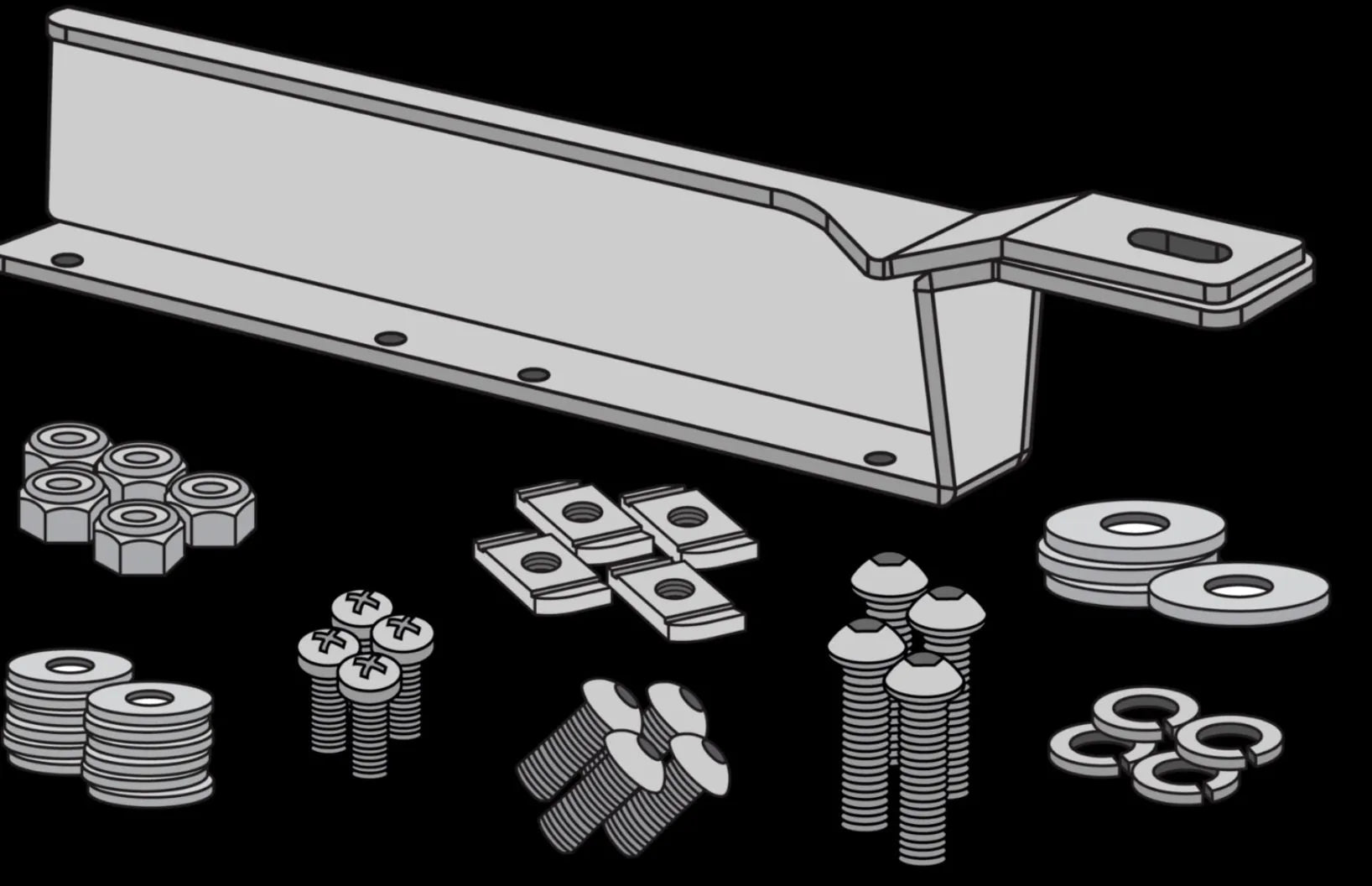 Support panneau solaire REDARC pour barres Rhino-Rack Vortex et Heavy Duty, fixation solide pour panneaux solaires.