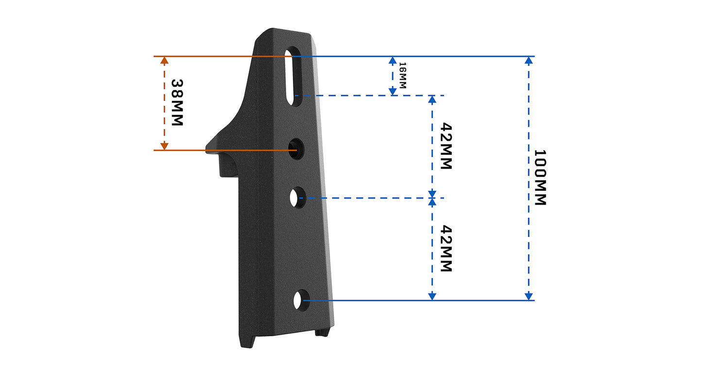 Adaptateur STOW iT Rhino-Rack pour auvent Batwing 4x4 Offroad, accessoire pratique pour véhicules tout-terrain.