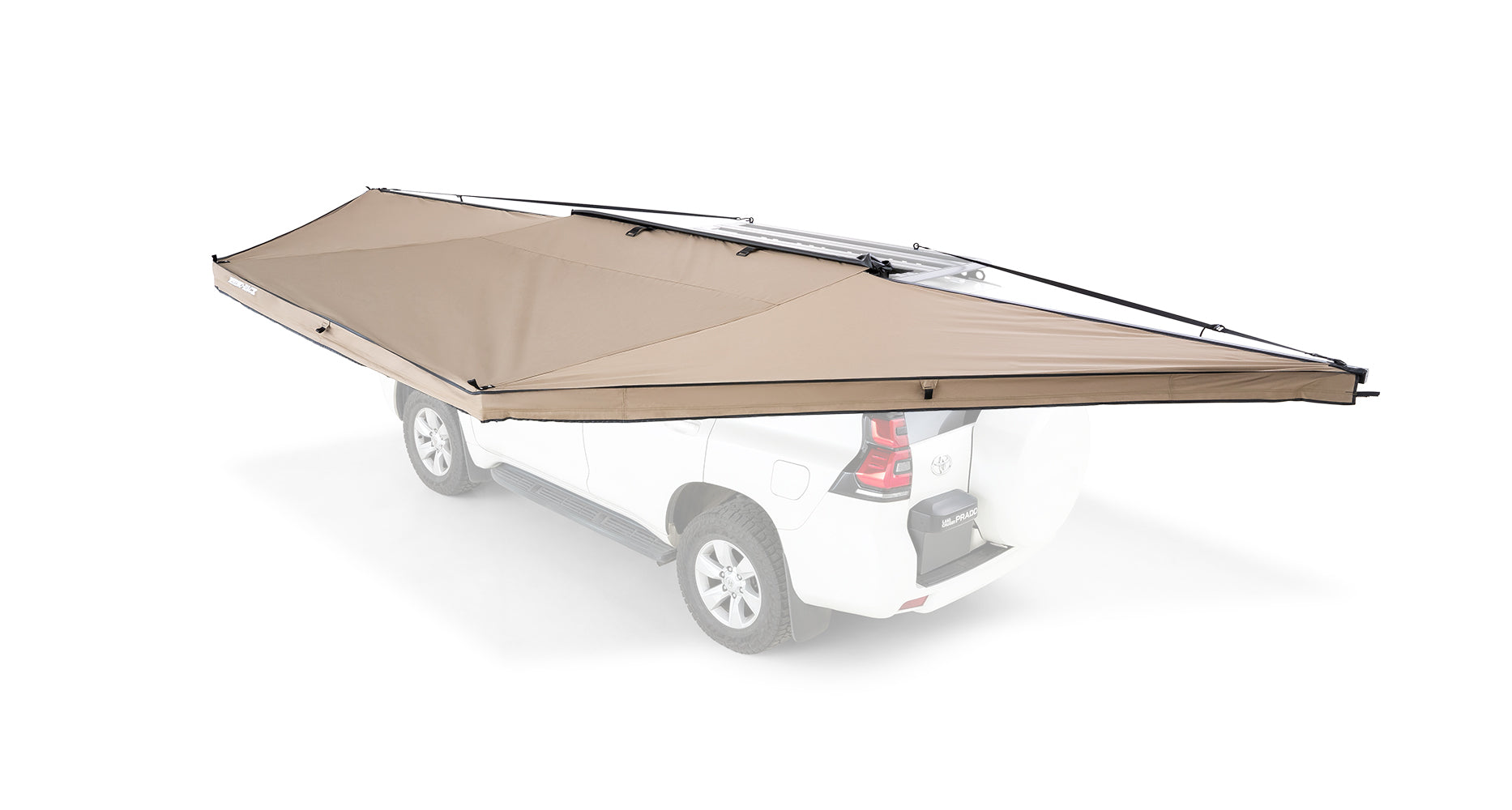 Auvent autoportant RHINO-RACK 180° Batwing de 2,2 m pour 8,4 m², protection solaire pour véhicule ou camping.