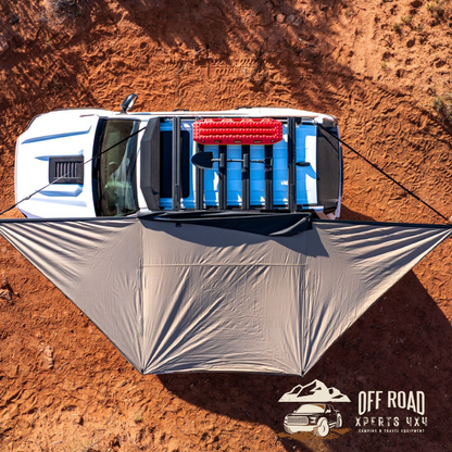 Auvent autoportant 180° Batwing RHINO-RACK de 2,2 m à 8,4 m², installation facile pour véhicule ou camping.