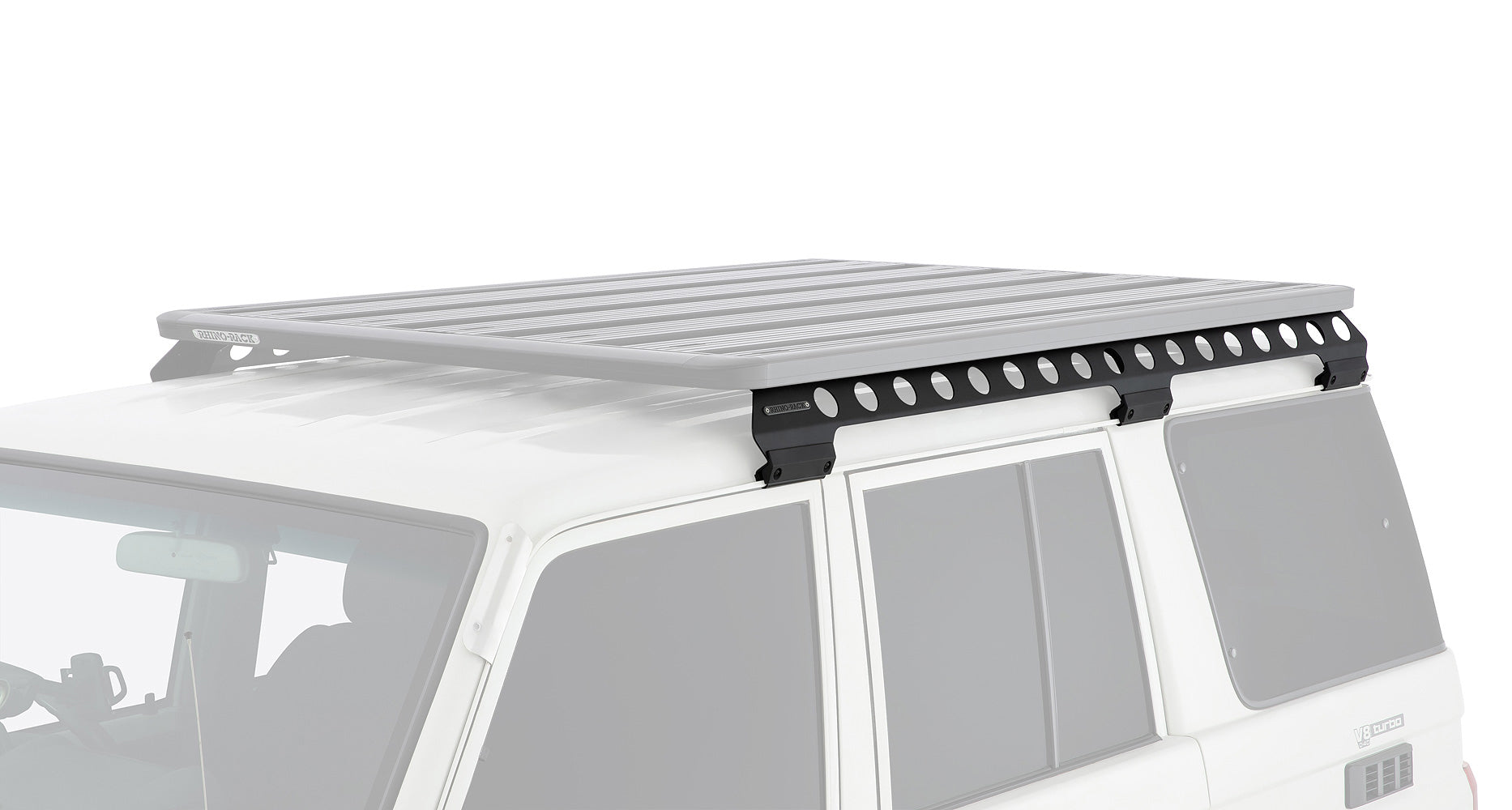 Support de galerie Pioneer Rhino-Rack pour Land Cruiser 76 Series 4WD, côté droit, accessoire robuste pour fixation de toit.