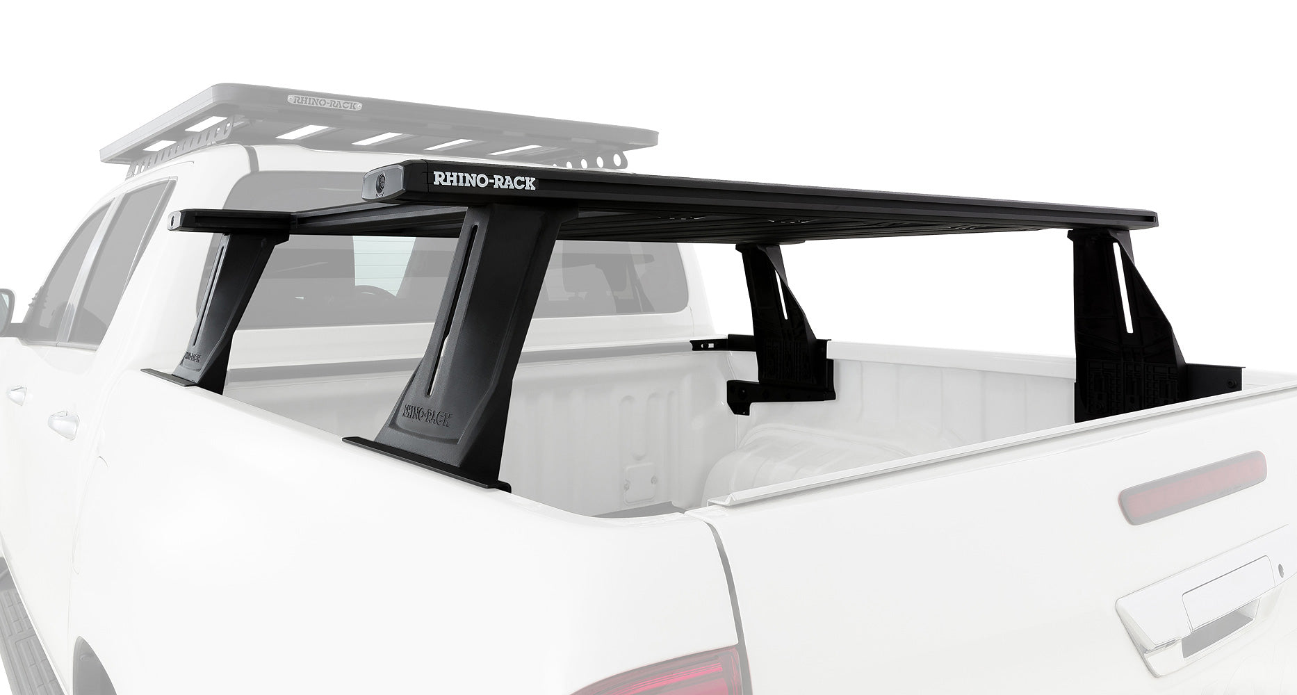 Kit de 2 barres de toit RHINO-RACK de 1500 mm pour Toyota Hilux Revo 2015+ avec système Reconn-Deck et transversales.