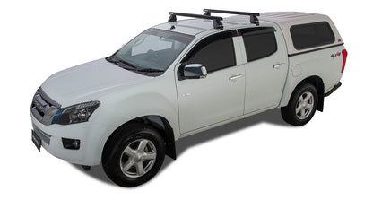 Kit de 2 barres de toit RHINO-RACK Heavy Duty noires de 1375mm pour Isuzu D-Max Gen II TF 2016-2020, série 2500.