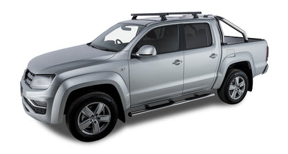 Kit 2 barres de toit noire 1375mm Heavy Duty avec pieds RCH Volkswagen Amarok 2H 2011-2023 - RHINO-RACK sur Xperts4x4 Accessoires 4x4 Off-Road