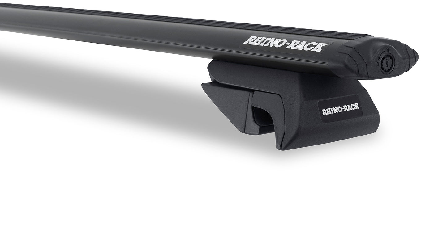 Kit 2 barres de toit Vortex SX RHINO-RACK pour Toyota RAV4 2012-2019, vue de face montrant les barres de toit robustes