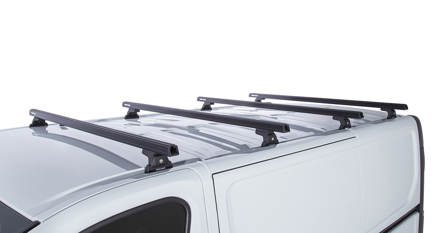 Kit 4 barres de toit noire 1650mm Heavy Duty avec pieds RLT600 Renault Trafic X82 2015+ - RHINO-RACK sur Xperts4x4 Accessoires 4x4 Off-Road