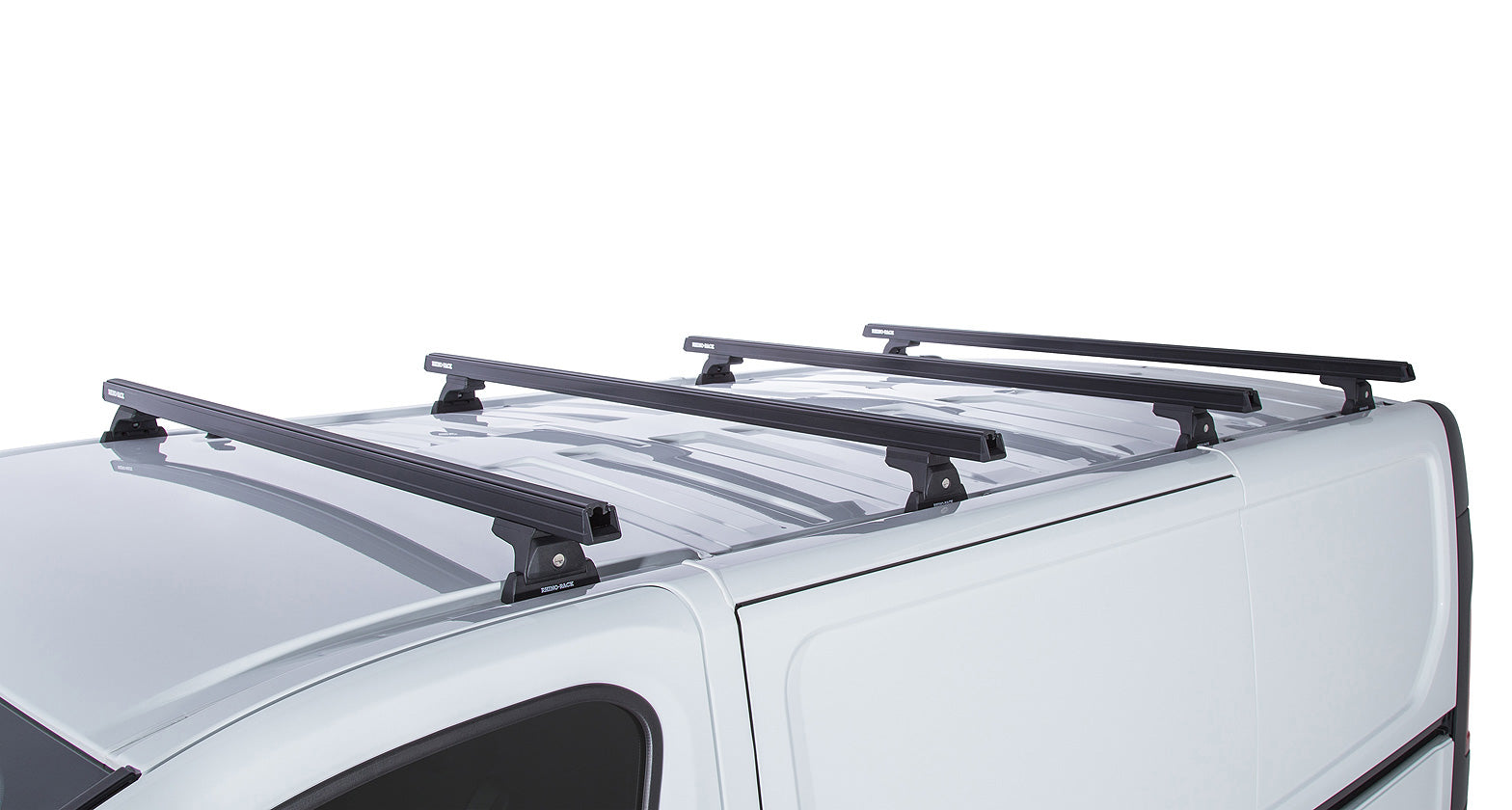 Kit 4 barres de toit noire 1650mm Heavy Duty avec pieds RLT600 Renault Trafic X82 2015+ - RHINO-RACK sur Xperts4x4 Accessoires 4x4 Off-Road