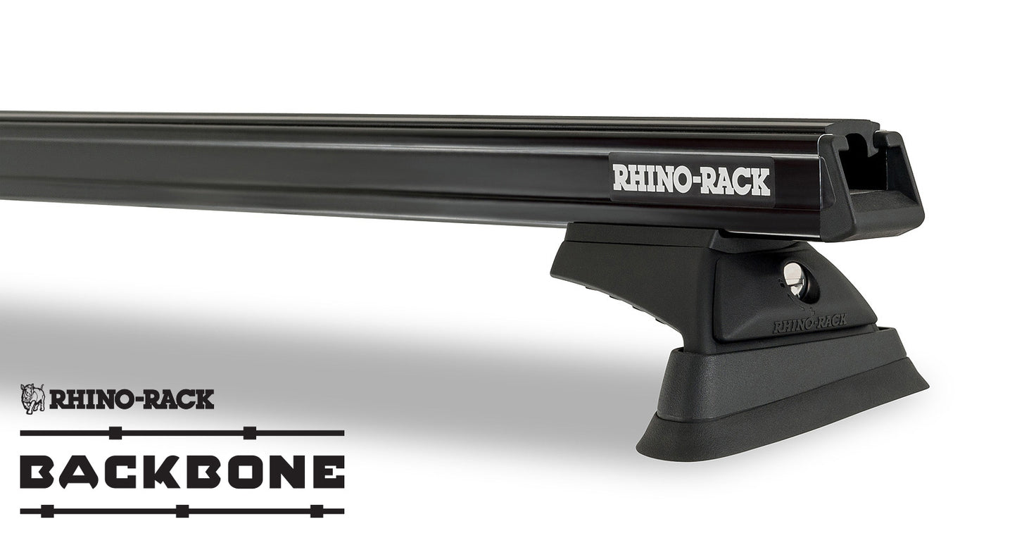 Kit de 2 barres de toit Backbone 1500mm pour Jeep Gladiator JT, marque RHINO-RACK, fixations visibles.