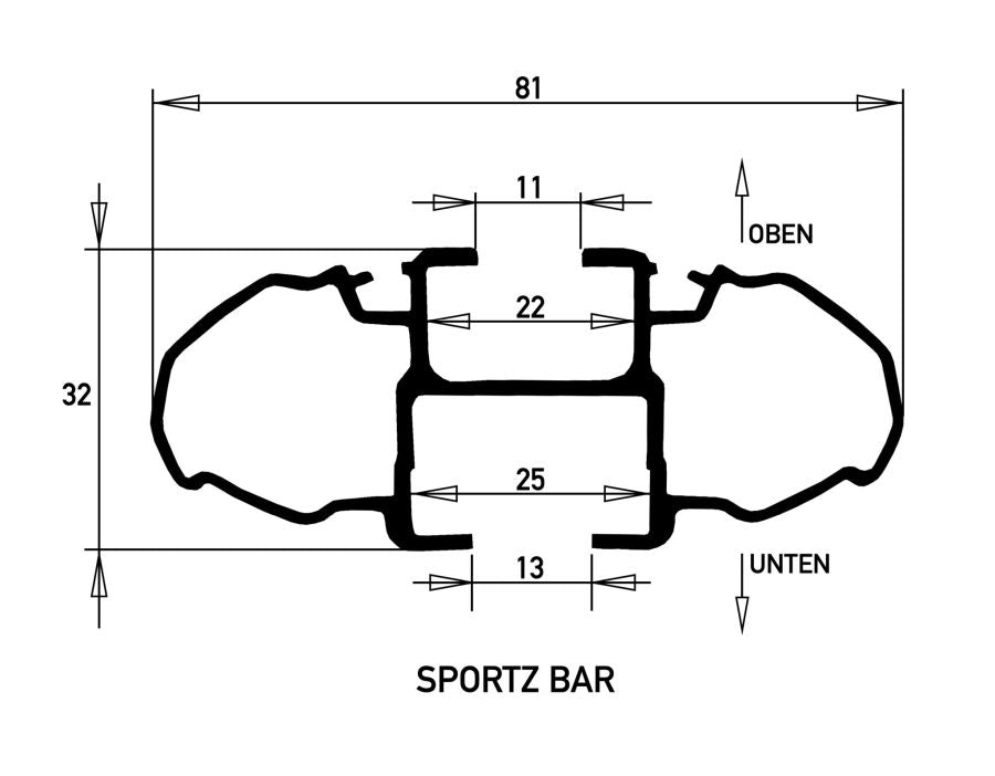 Kit de 2 barres de toit RHINO-RACK SPORTZ BAR pour Ford Ranger, Raptor, Amarok 2023+, en acier robuste.
