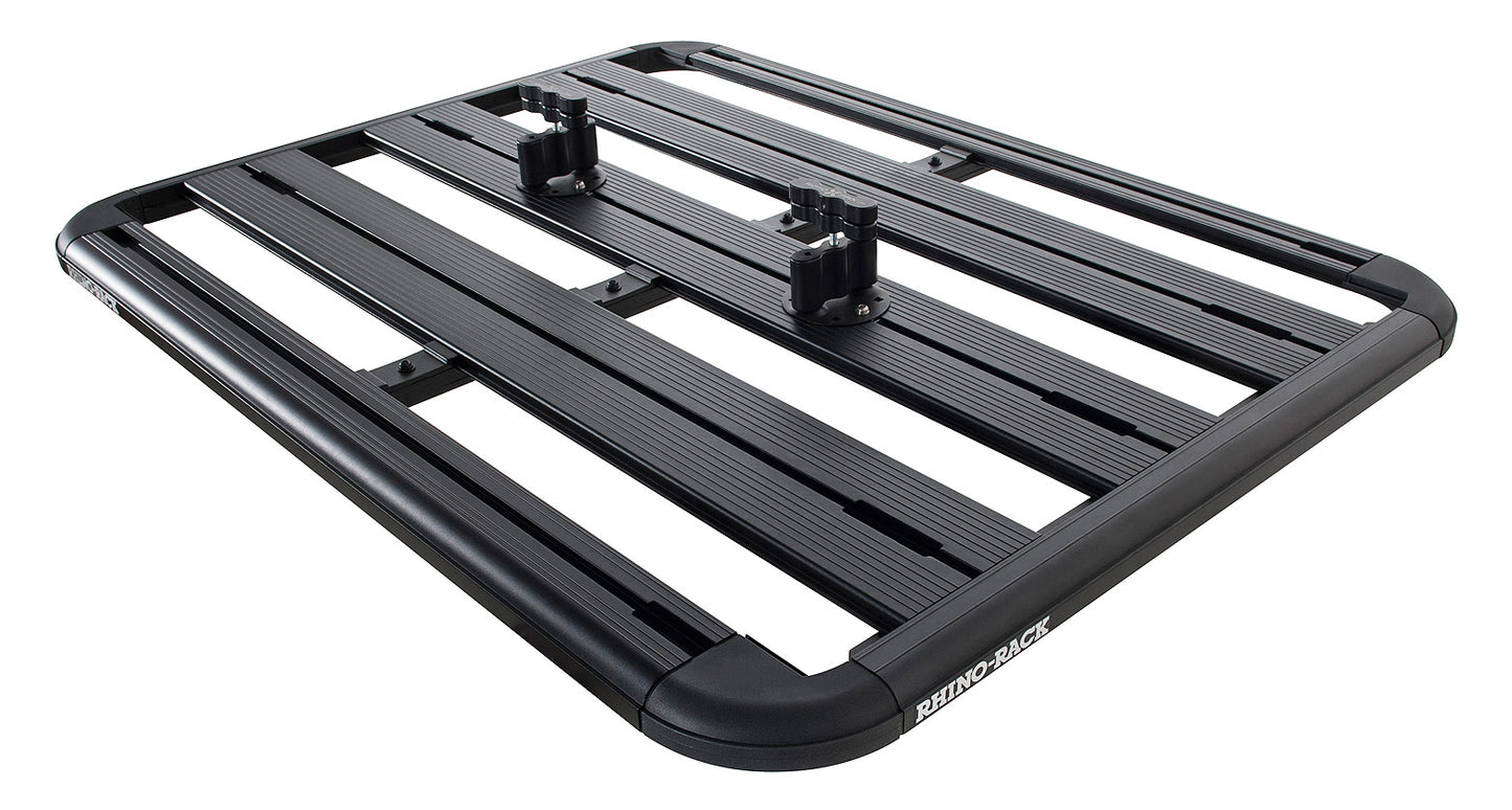 Kit fixation système Rotopax pour galerie Pioneer Rhino-Rack, accessoires robustes pour sécuriser des conteneurs de stockage.