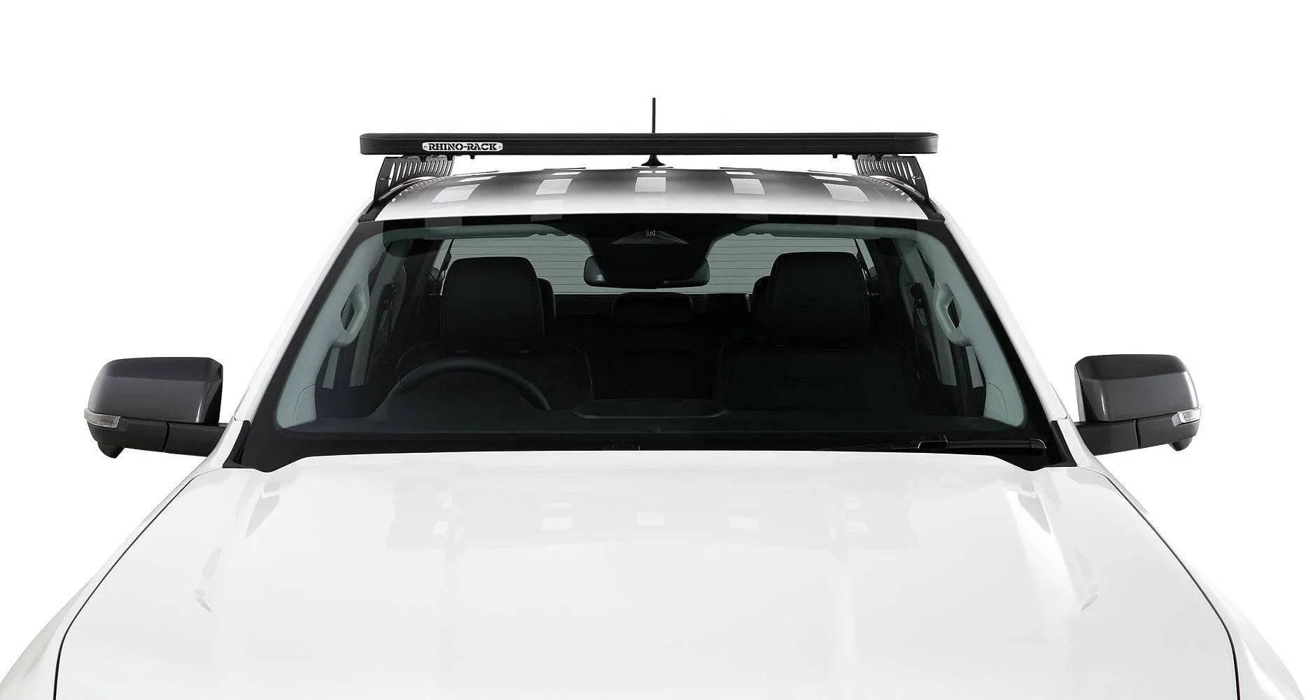 Galerie de toit Rhino-Rack Backbone pour Ford Ranger Raptor 2023+ nouvelle génération, vue de face.