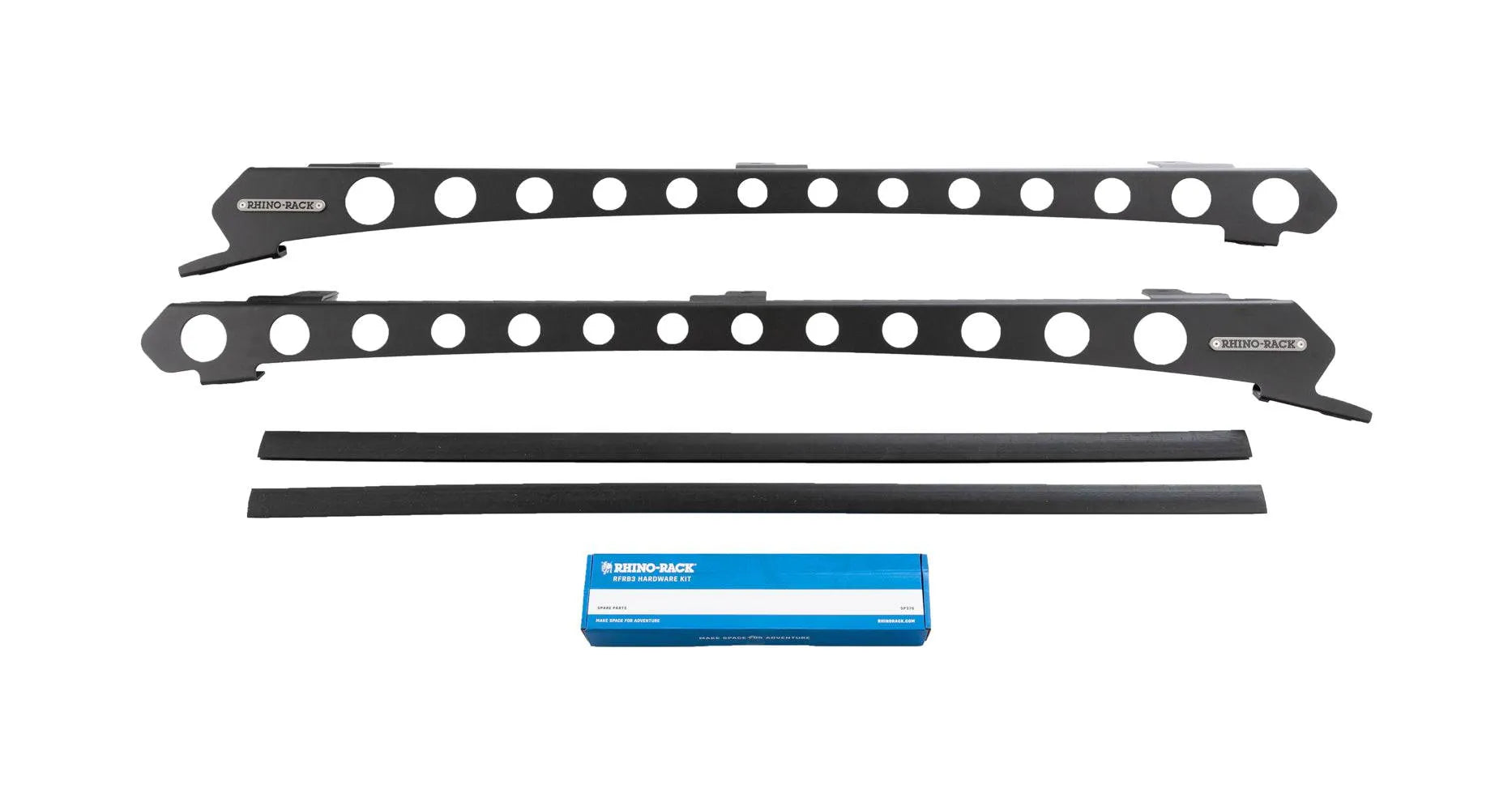 Galerie de toit Rhino-Rack Backbone pour Ford Ranger Raptor 2023+ nouvelle génération, vue de côté avec barres de support.