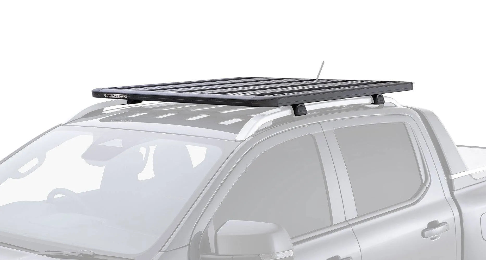 Kit galerie de toit RHINO-RACK pour Ford Ranger Wildtrack 2023+, dimensions 1300x1240mm, avec barres et fixation.