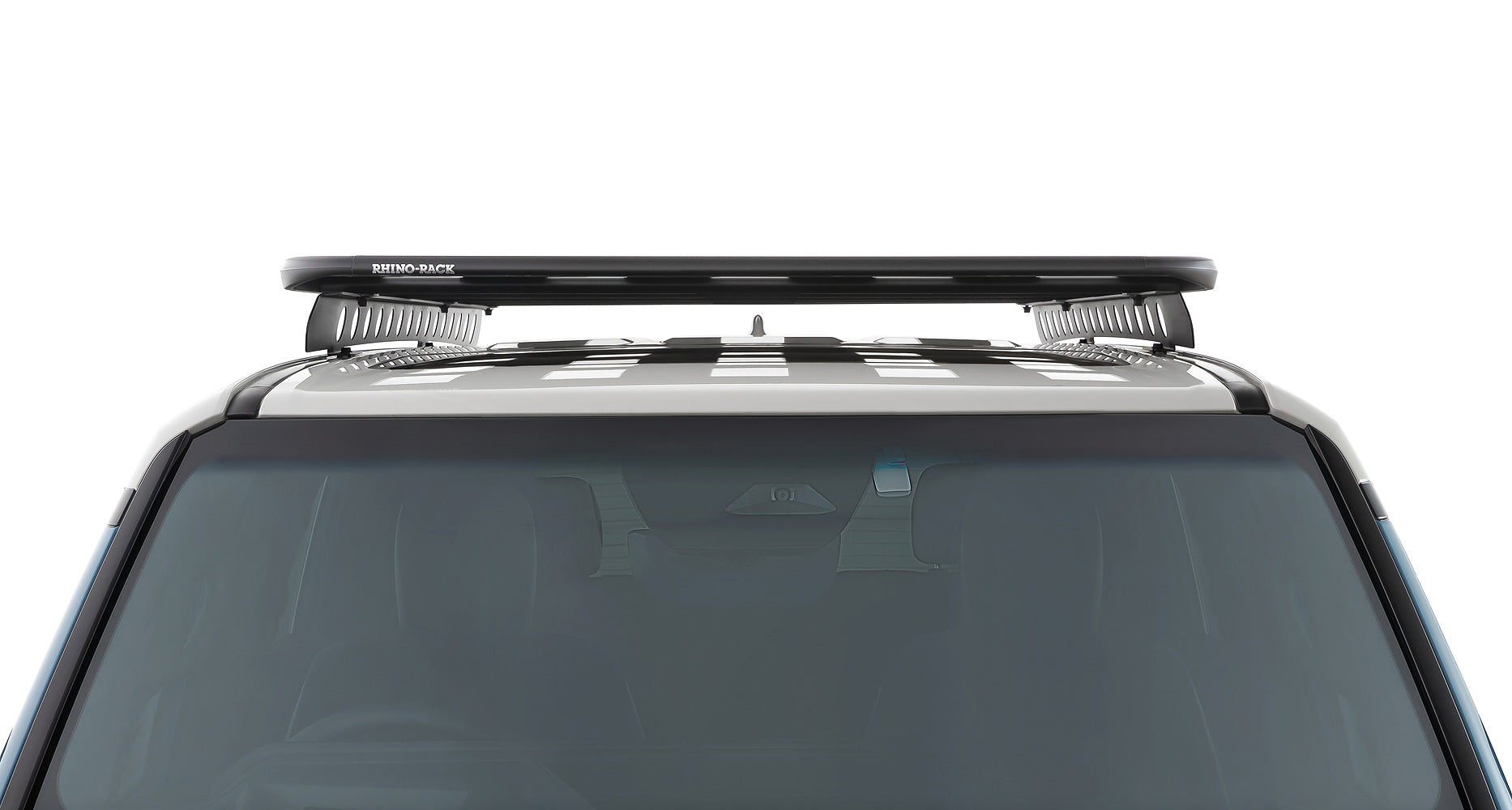 Kit galerie de toit Rhino-Rack Pioneer pour Land Cruiser Prado 250, dimensions 2100x1240mm, avec barres robustes et fixation solide.