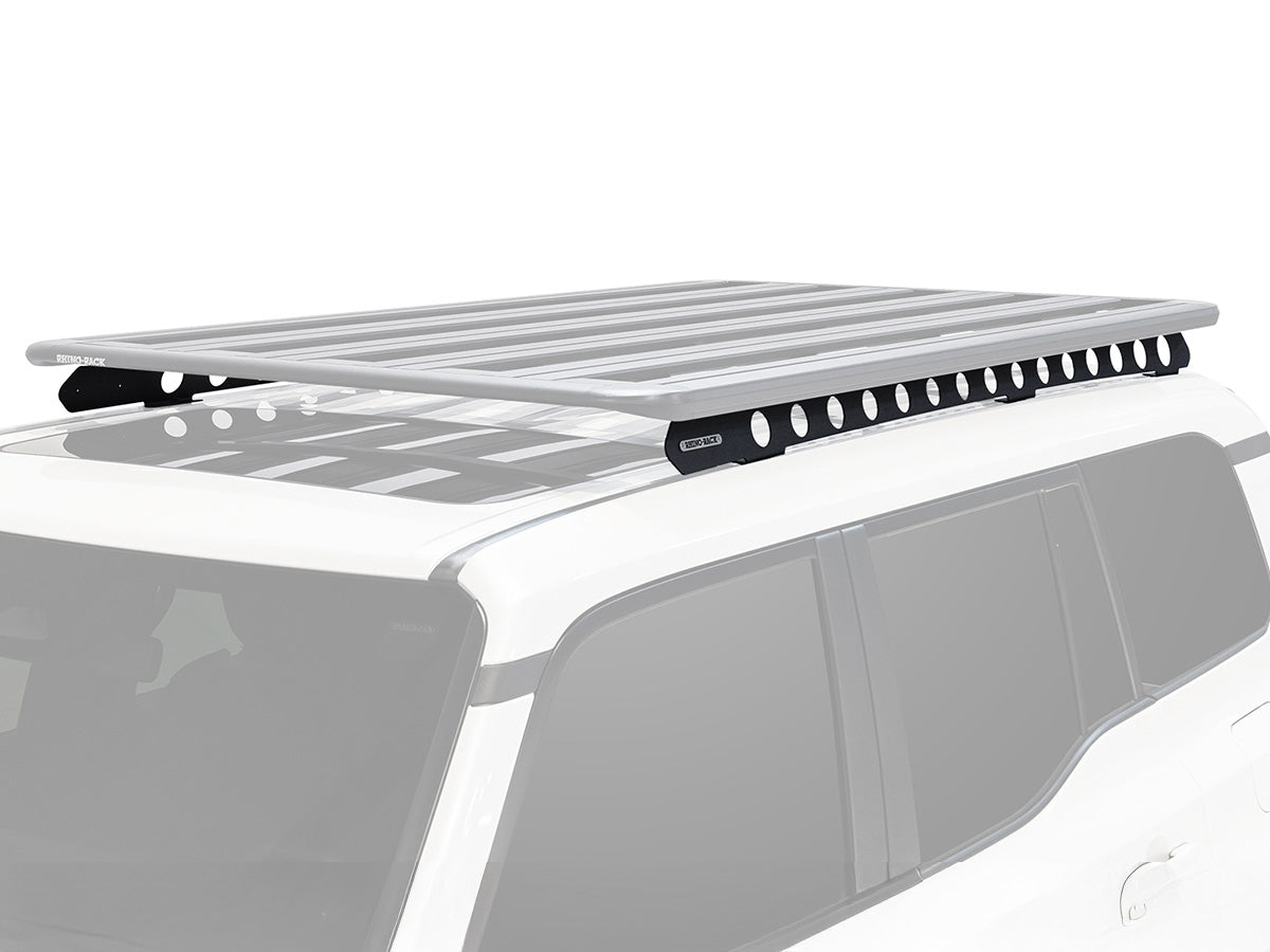 Kit galerie de toit Rhino-Rack Pioneer pour Land Cruiser Prado 250, dimensions 2100x1240mm, fixation solide et robuste.