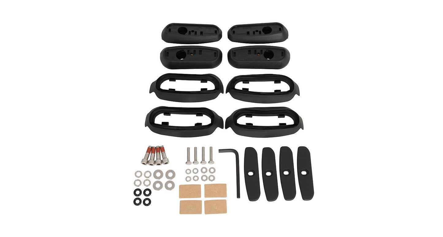 Kit galerie de toit Pioneer et RCH RHINO-RACK pour Isuzu D-Max N60 Double Cab 2020, vue de face avec barres robustes