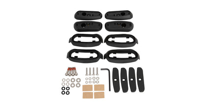 Kit galerie de toit Pioneer et RCH RHINO-RACK pour Isuzu D-Max N60 Double Cab 2020, vue de face avec barres robustes