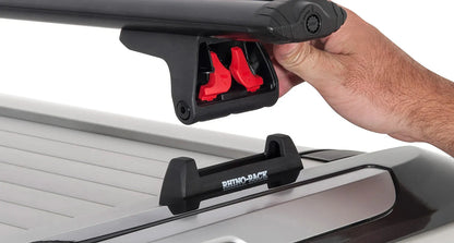 Galerie de toit RHINO-RACK pour hardtop RSI SMARTCAP full-size sur RAM, Tacoma, F150 ou Gladiator, vue de profil.
